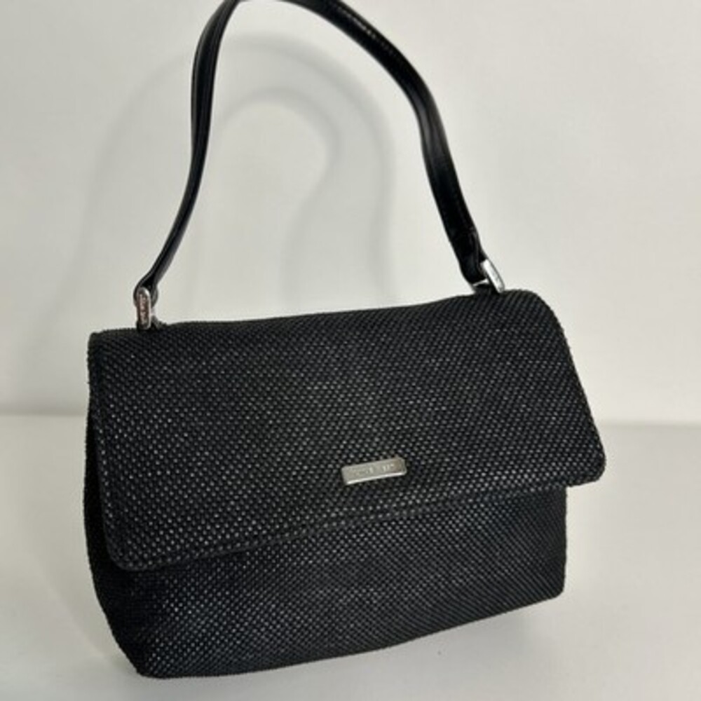 Vintage Nine West Purse Mini Shoulder Bag Black 2000s Y2K Minimalist Snap